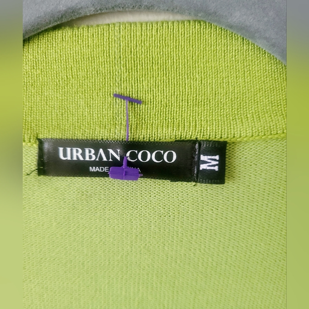 Urban CoCo Women's Business/Office Open Front Cardigan Green Viscose Blend Med - Picture 2 of 13
